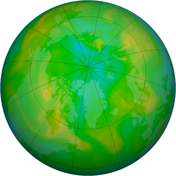 Arctic ozone map for 09 July 2015